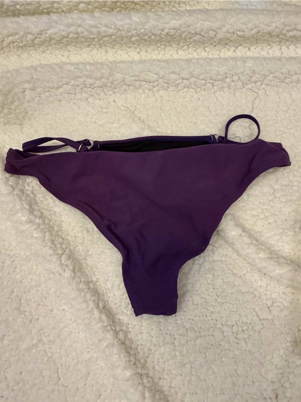 Women's Purple Bikini Bottoms with Side Ring Detail